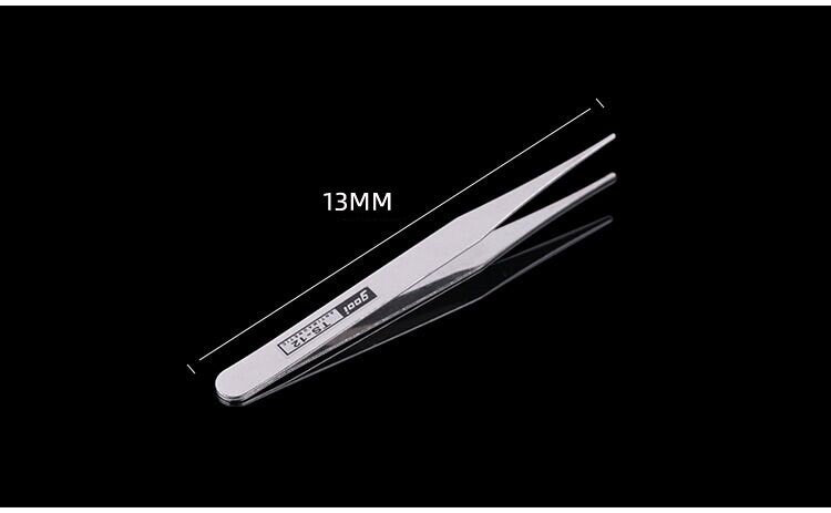 Set of 2 PCS X Precision Tweezers Fine Tip Anti magnetic Stainless Steel Curved Bent Needle Nose Tweezers Rhinestone Bead Picking Tool